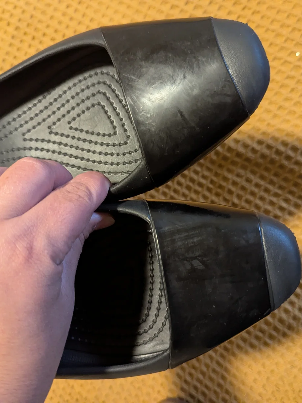 Crocs Women's Black Comfort Slip-On Flats, 10